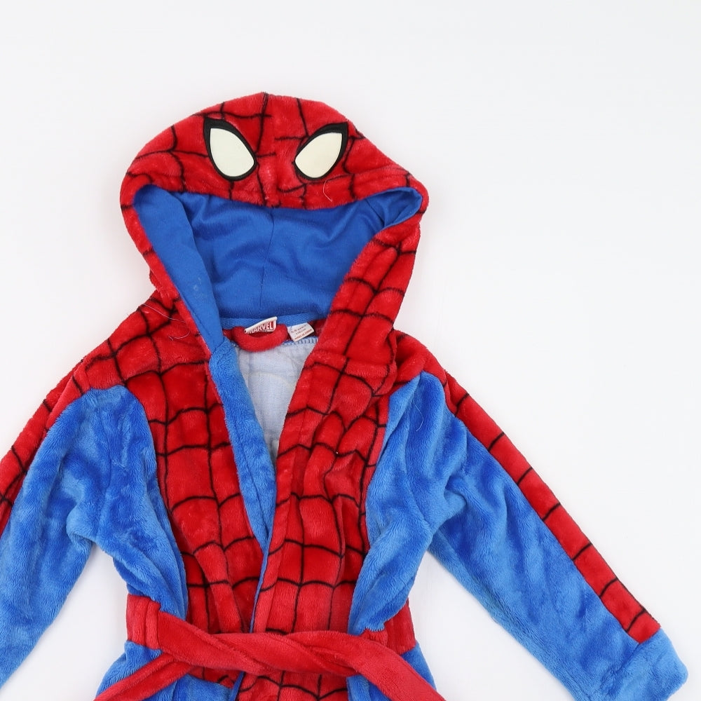 Primark Boys Blue Solid Fleece  Gown Size 5-6 Years  - Spider Man