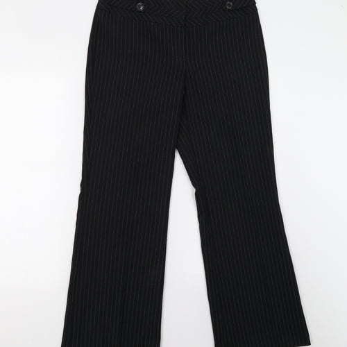 Evie Womens Black Striped  Trousers  Size 10 L28 in