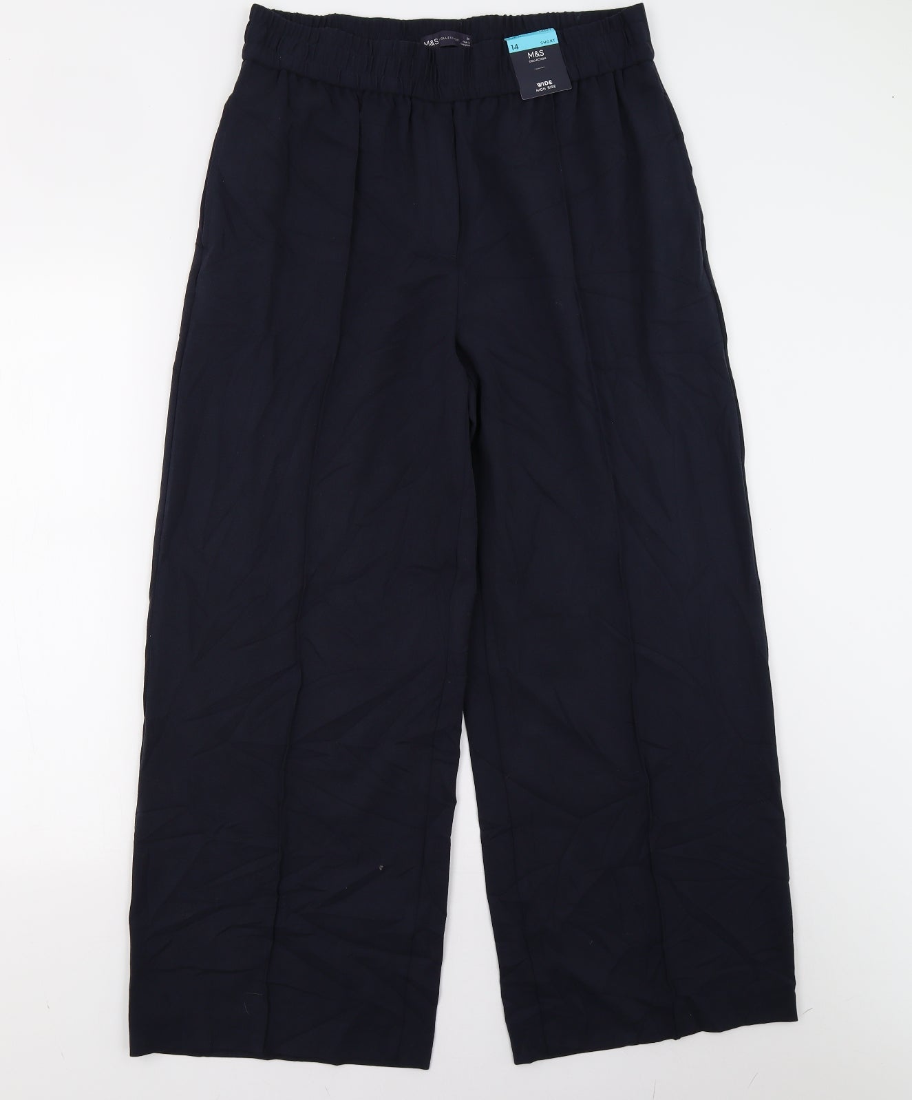 M&S Womens Blue   Trousers  Size 14 L27 in