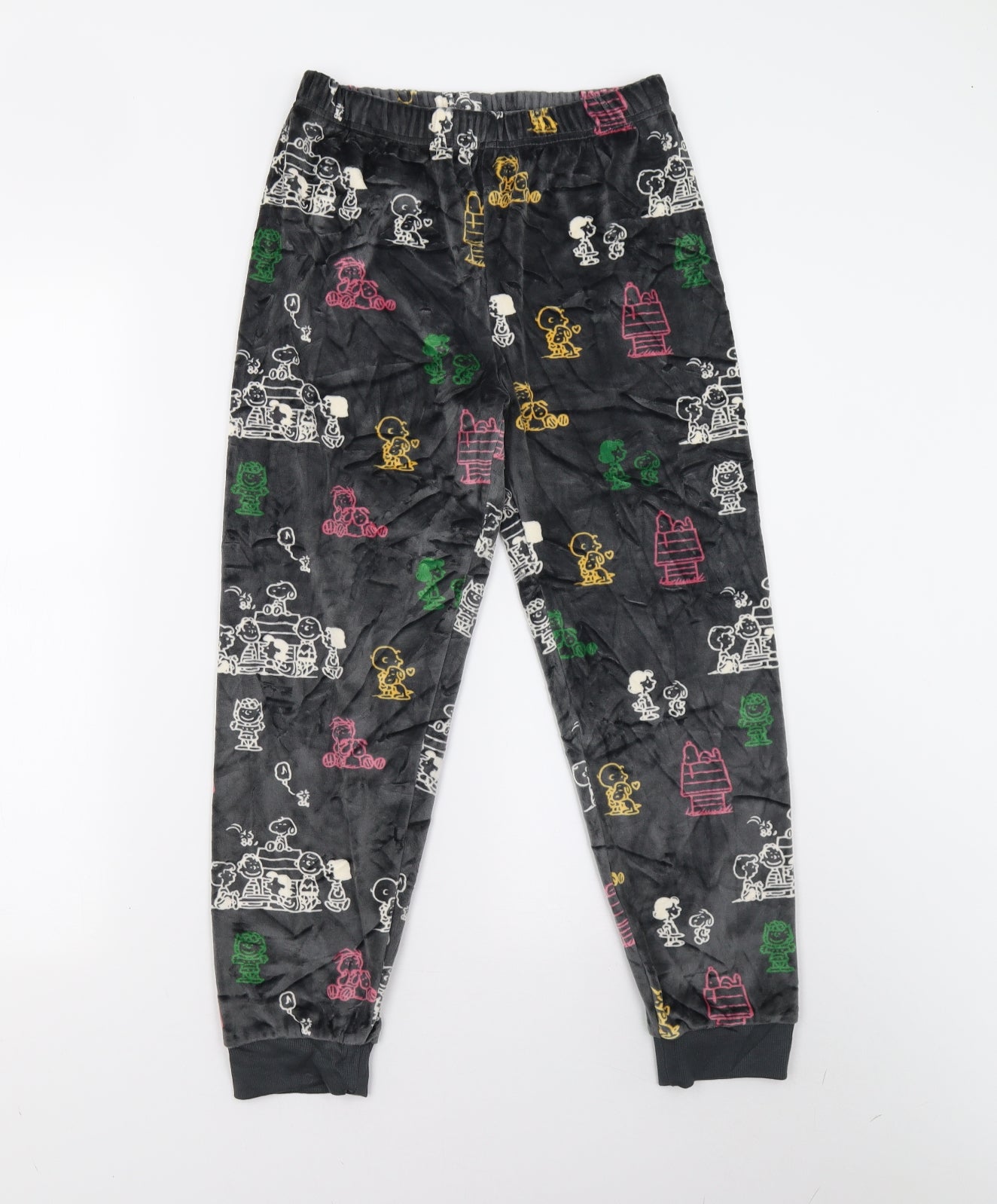 M&S Girls Grey Solid Fleece  Pyjama Pants Size 11-12 Years  - Snoopy
