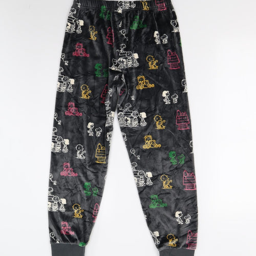 M&S Girls Grey Solid Fleece  Pyjama Pants Size 11-12 Years  - Snoopy