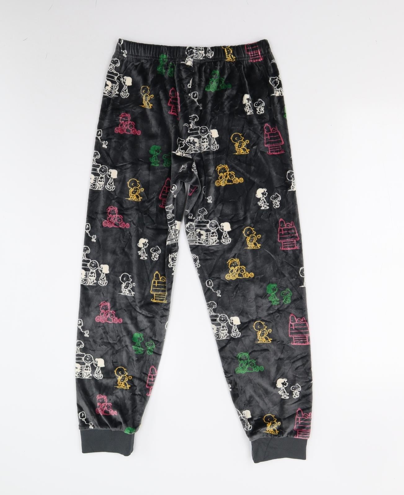 M&S Girls Grey Solid Fleece  Pyjama Pants Size 11-12 Years  - Snoopy