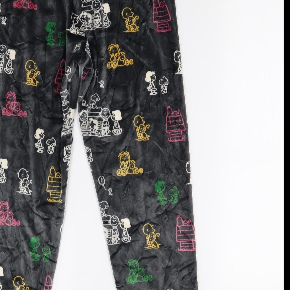 M&S Girls Grey Solid Fleece  Pyjama Pants Size 11-12 Years  - Snoopy