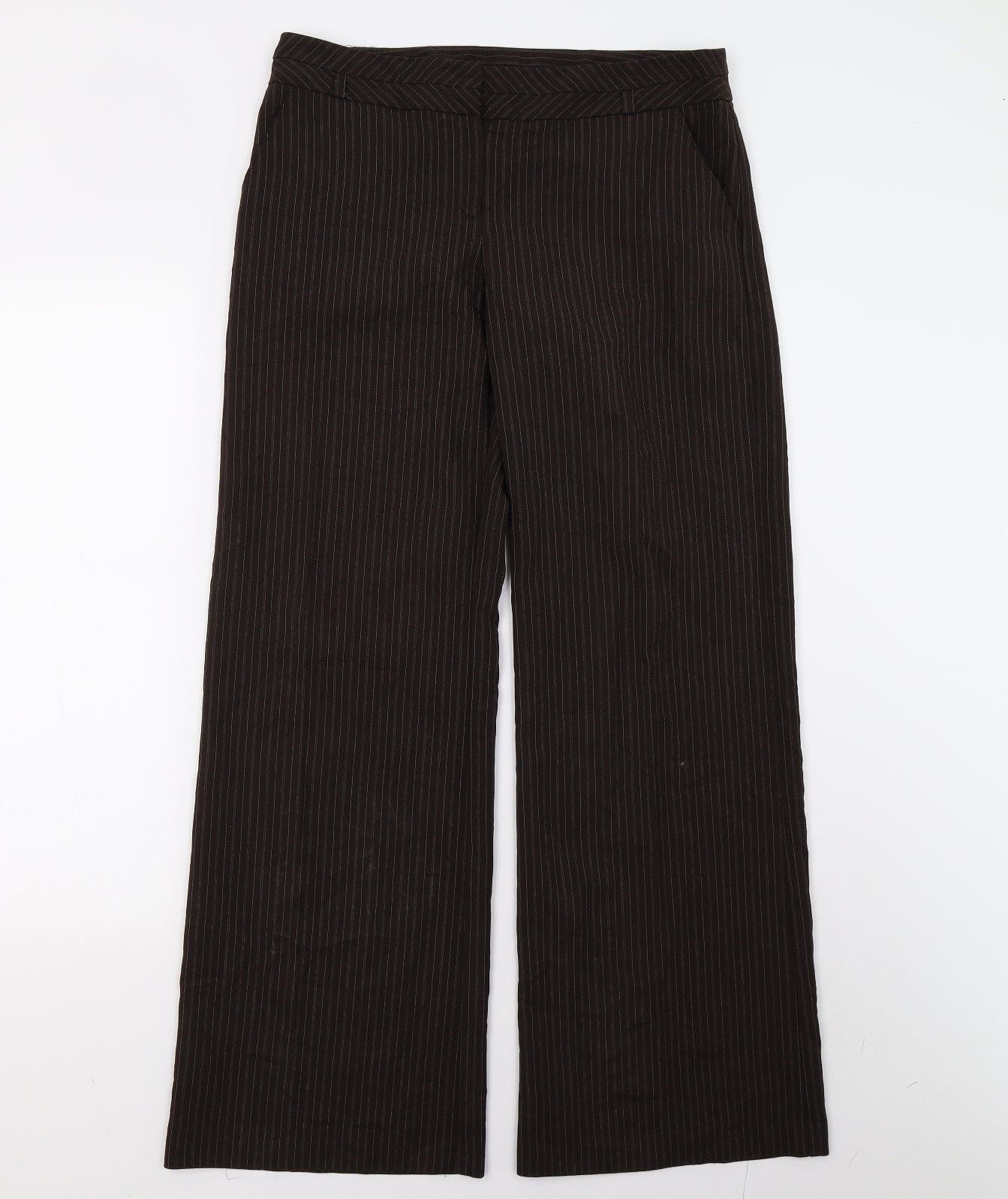 Dorothy Perkins Womens Brown Striped  Trousers  Size 12 L30 in