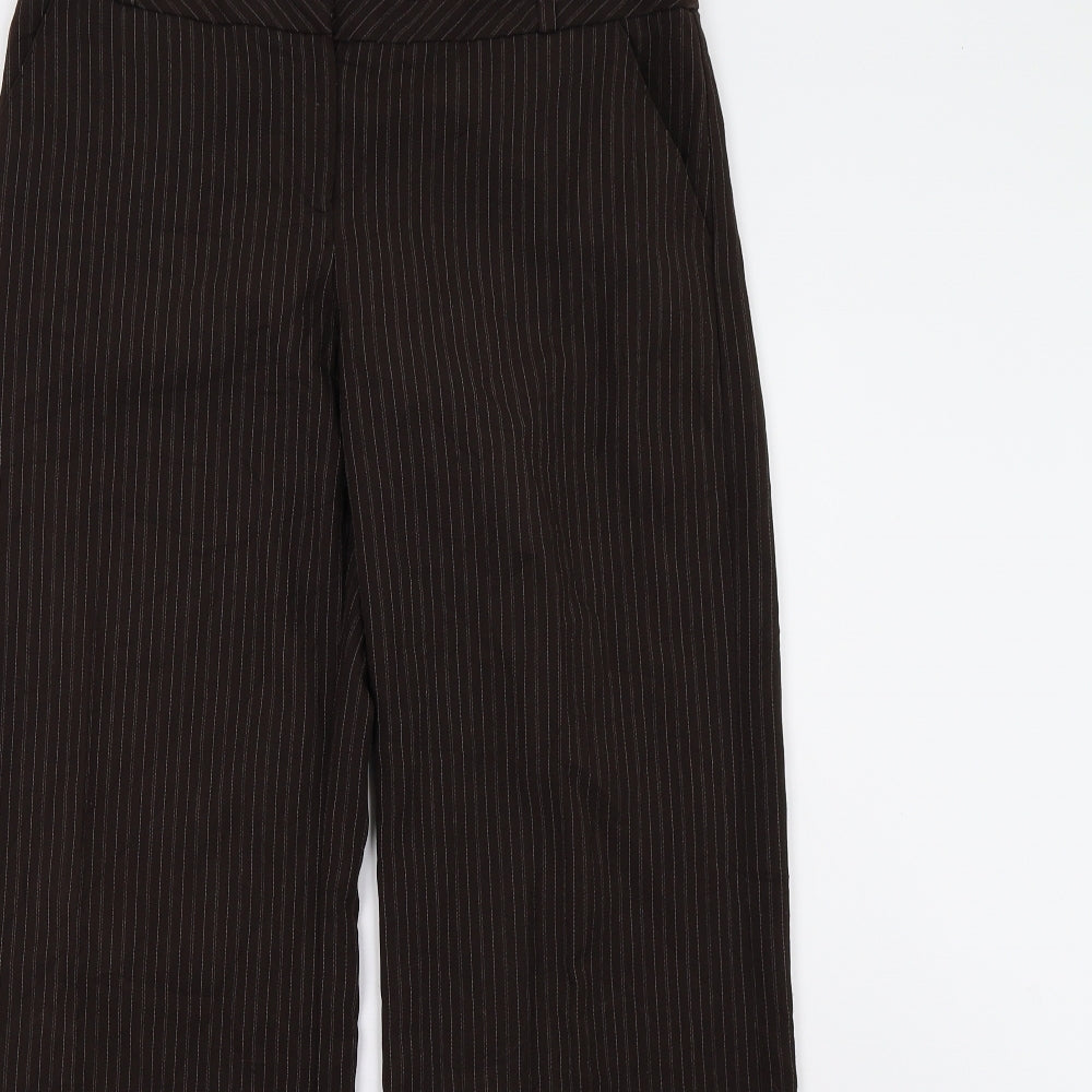 Dorothy Perkins Womens Brown Striped  Trousers  Size 12 L30 in