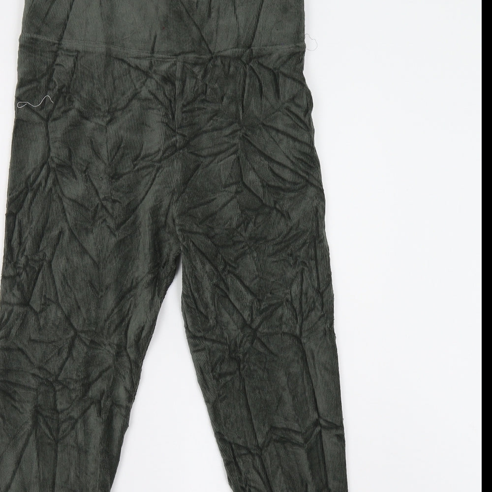 M&S Womens Green  Corduroy Jogger Leggings Size 12 L25 in