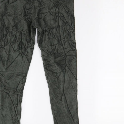 M&S Womens Green  Corduroy Jogger Leggings Size 12 L25 in