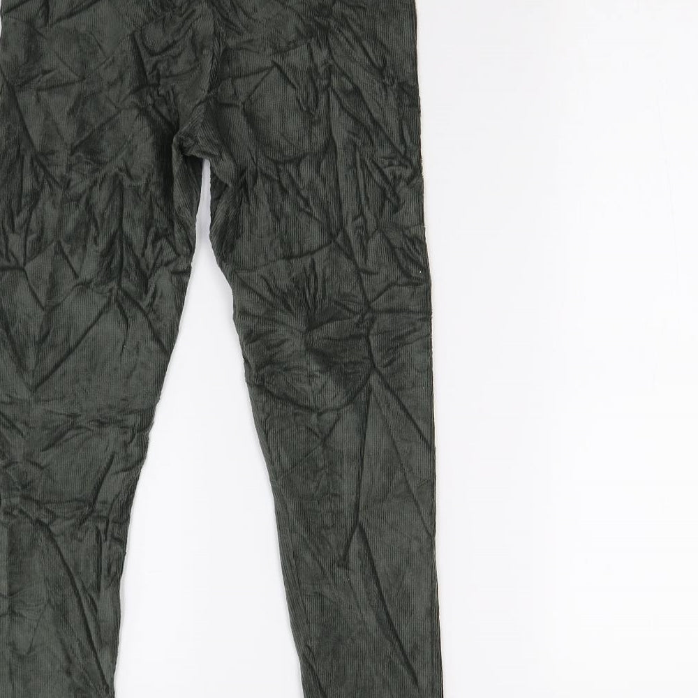M&S Womens Green  Corduroy Jogger Leggings Size 12 L25 in