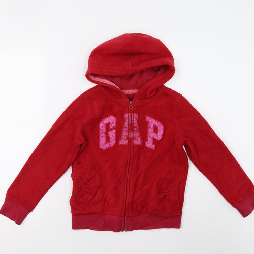 Gap Kids Girls Red  Fleece Full Zip Hoodie Size 8-9 Years