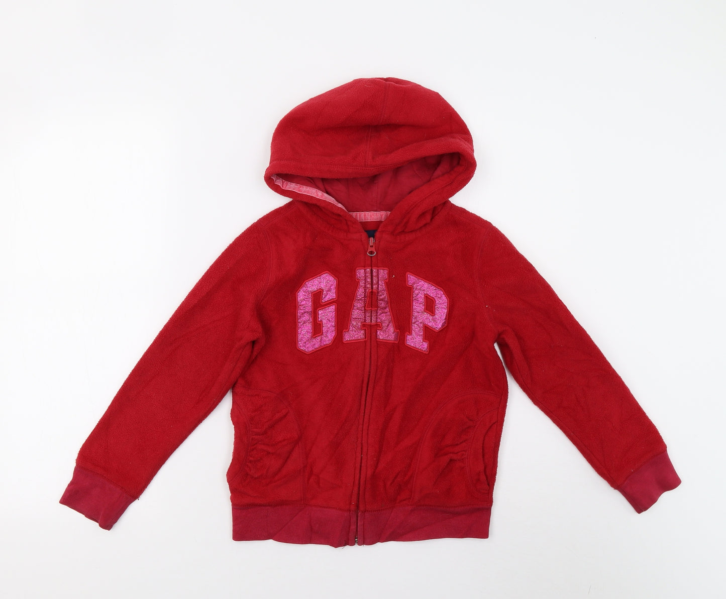 Gap Kids Girls Red  Fleece Full Zip Hoodie Size 8-9 Years