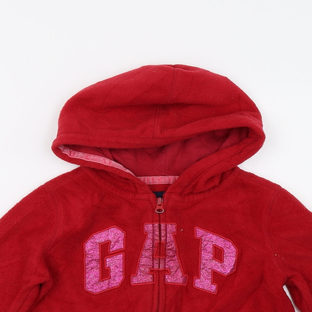 Gap Kids Girls Red  Fleece Full Zip Hoodie Size 8-9 Years