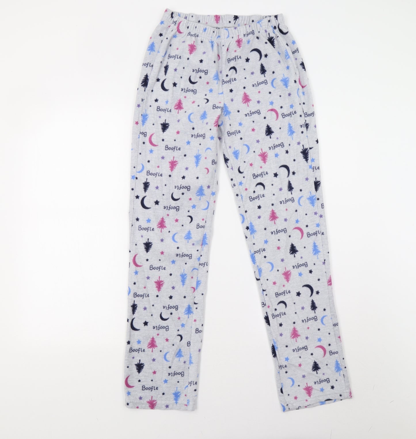 George Womens Grey Solid Fleece  Pyjama Pants Size 8  - Boofle
