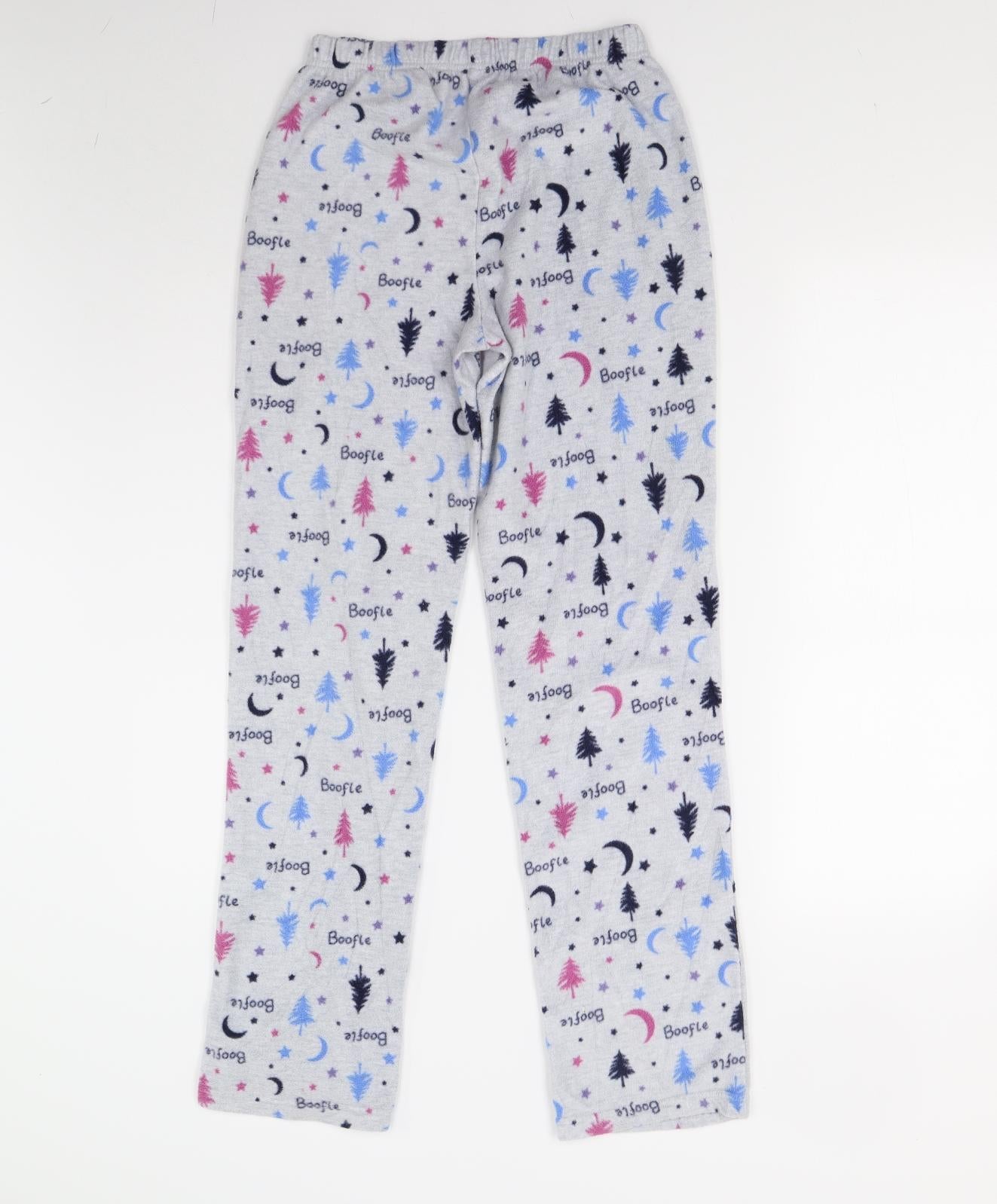 George Womens Grey Solid Fleece  Pyjama Pants Size 8  - Boofle
