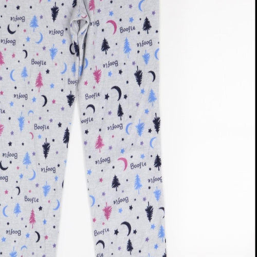 George Womens Grey Solid Fleece  Pyjama Pants Size 8  - Boofle