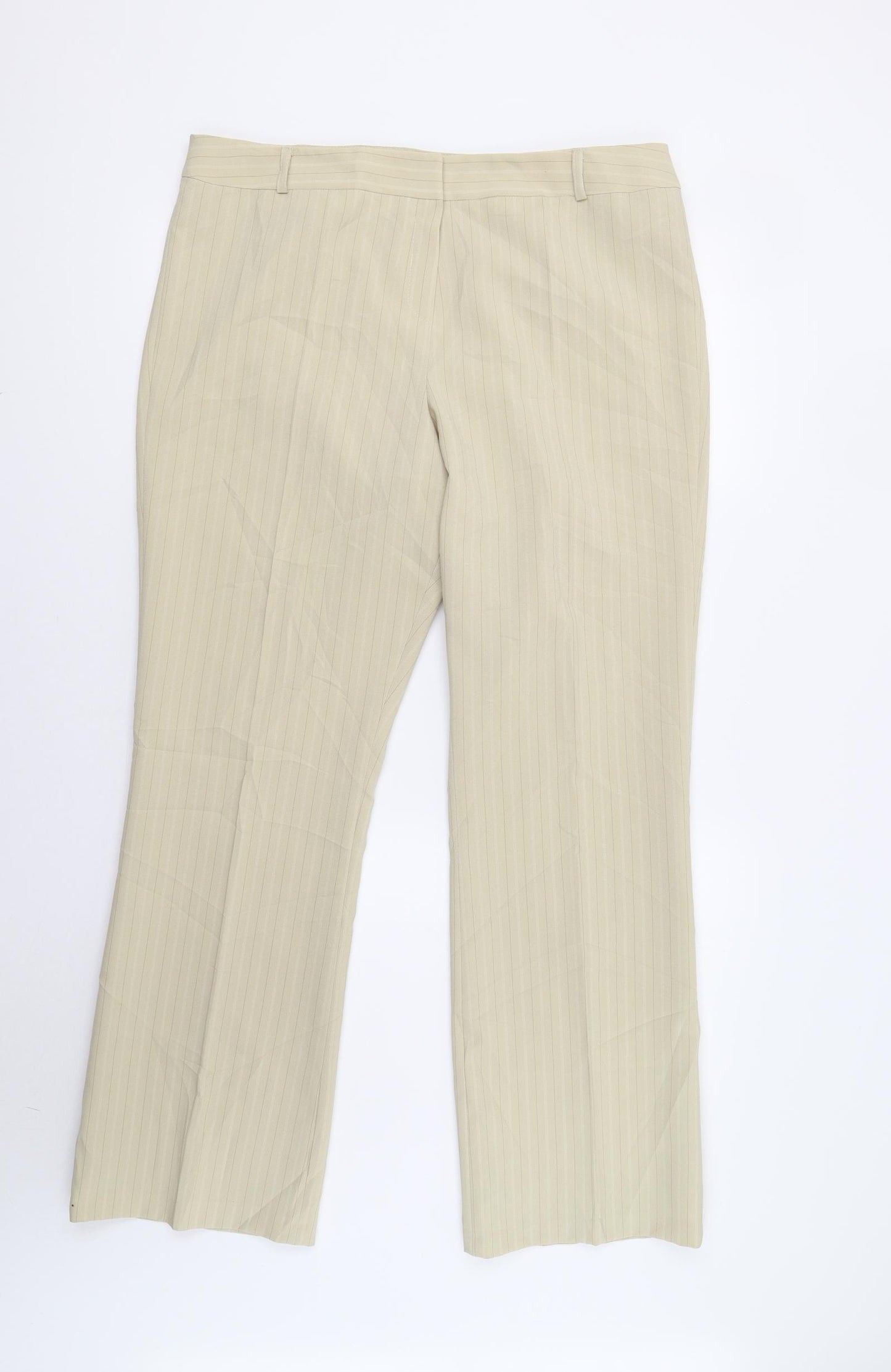 Dorothy Perkin Womens Beige Striped  Trousers  Size 16 L32 in