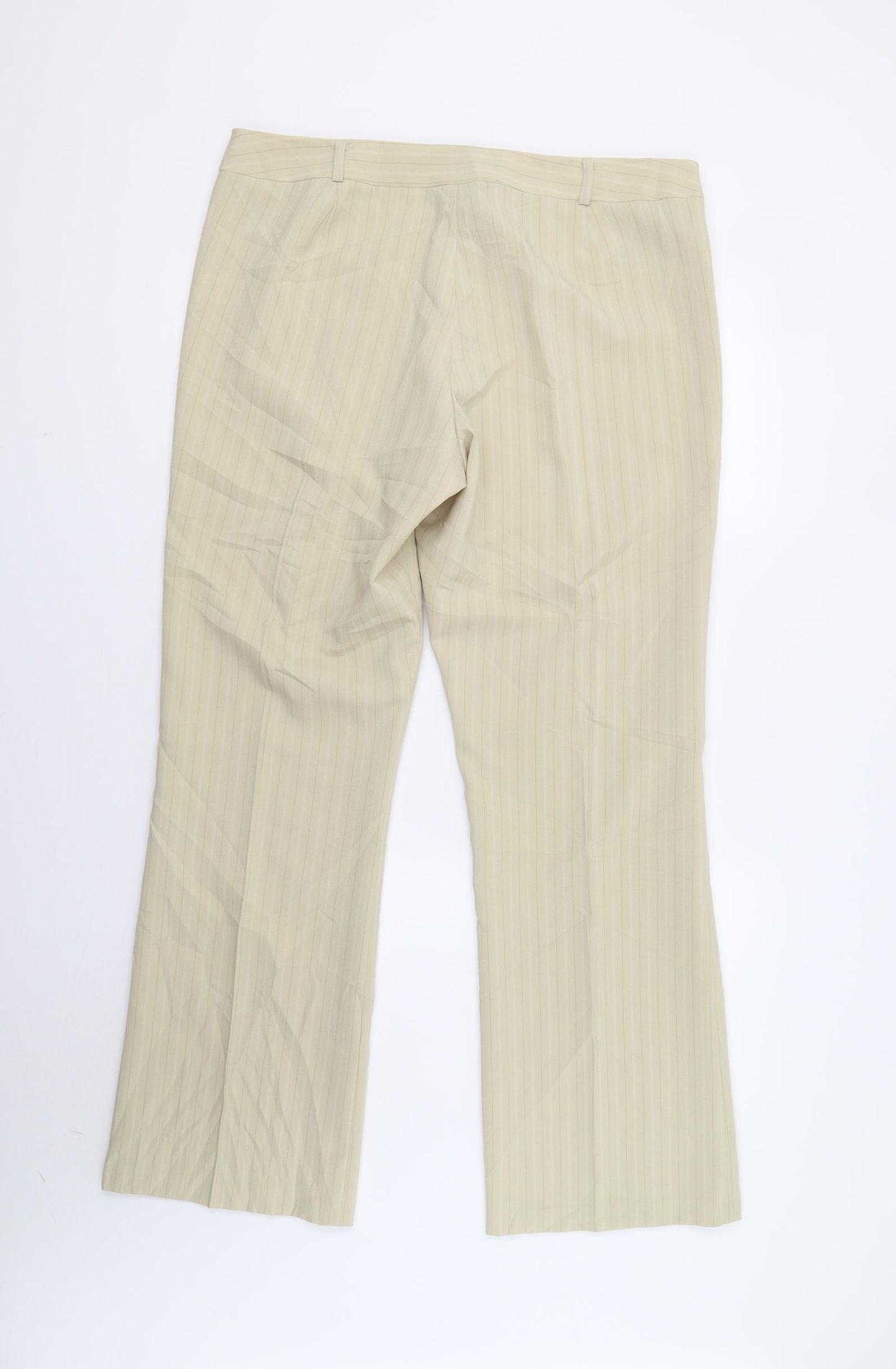 Dorothy Perkin Womens Beige Striped  Trousers  Size 16 L32 in