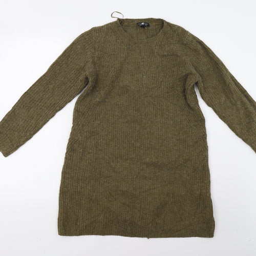 Topshop Womens Green  Knit Pullover Jumper Size 10