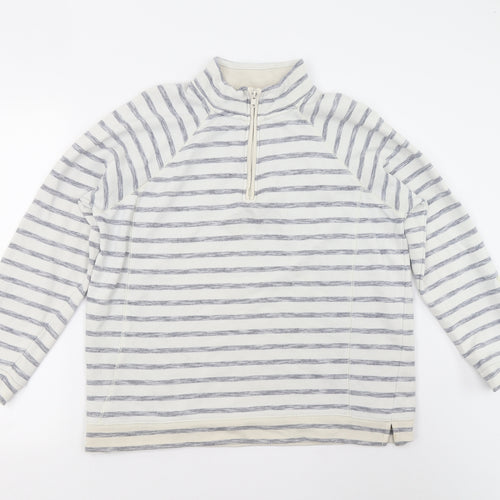 M&Co Womens Multicoloured Striped  Henley Sweatshirt Size 16