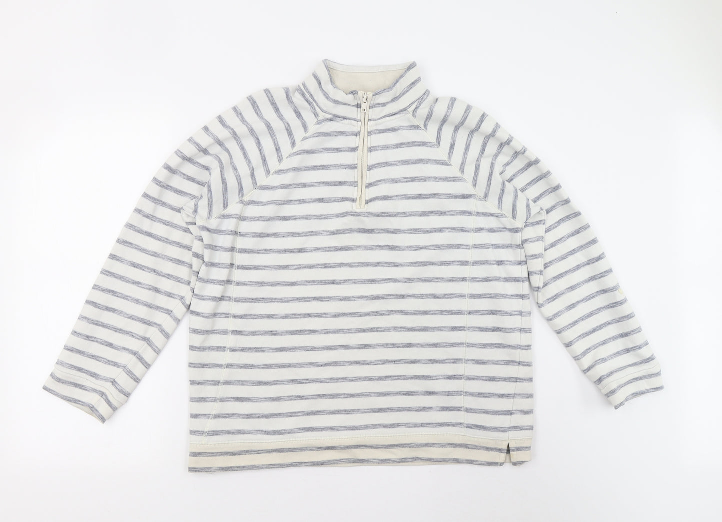 M&Co Womens Multicoloured Striped  Henley Sweatshirt Size 16