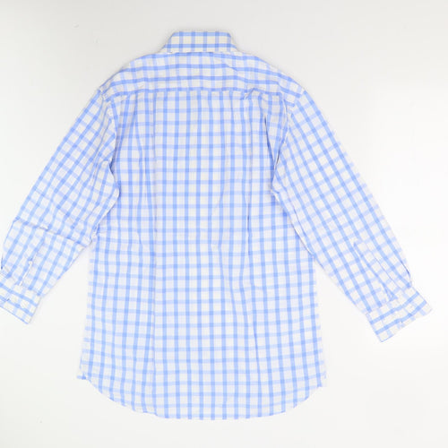 Samuel Window Mens Blue Check   Button-Up Size 15.5