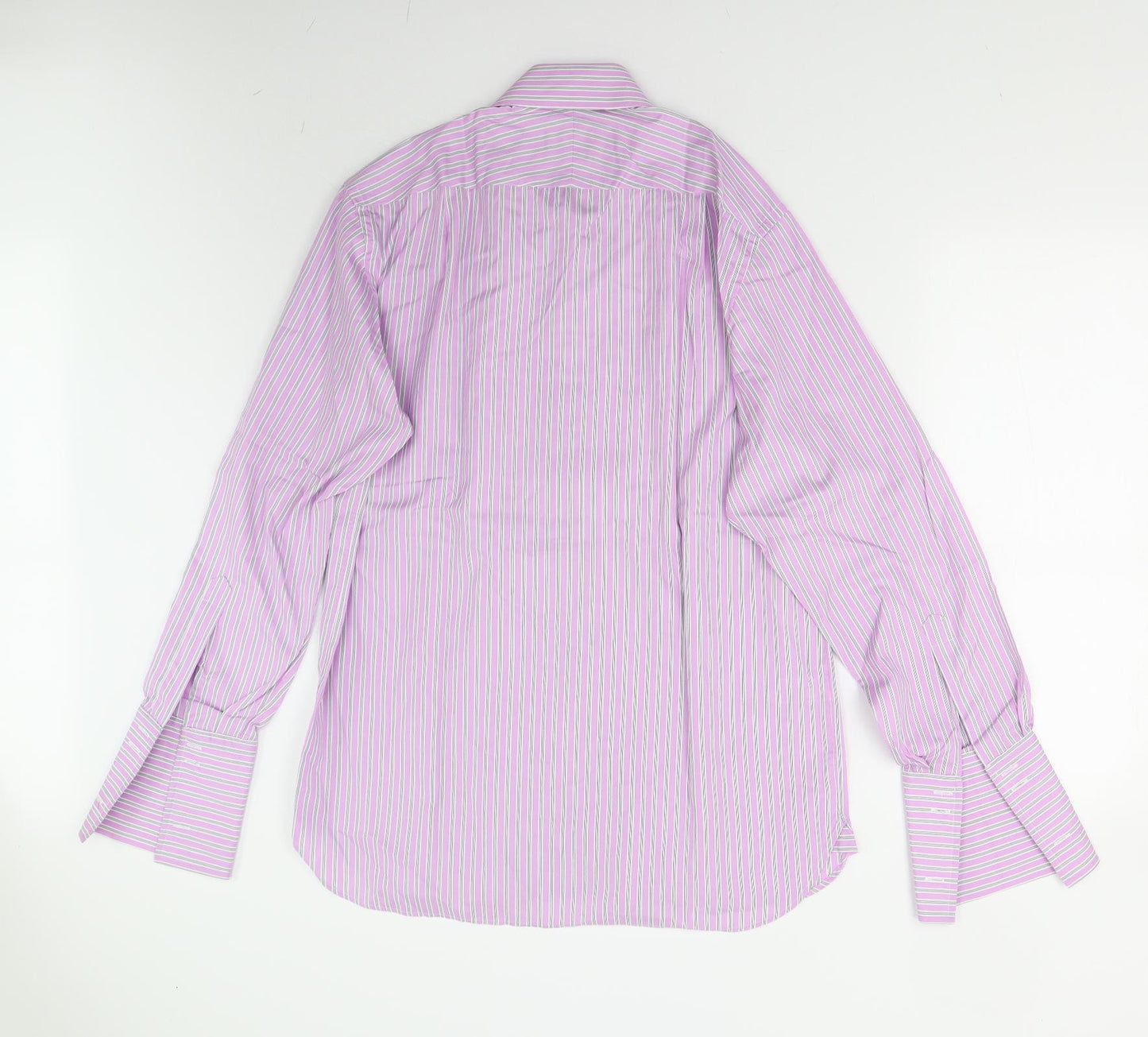 M&S Mens Purple Striped   Dress Shirt Size 15.5