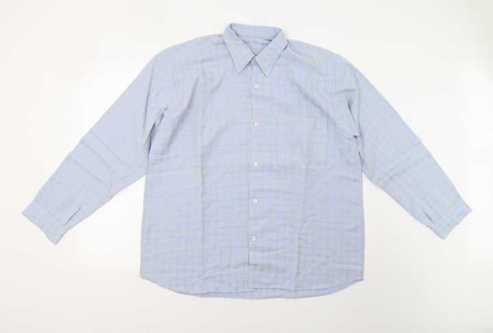 Preworn Mens Blue Check   Button-Up Size XL