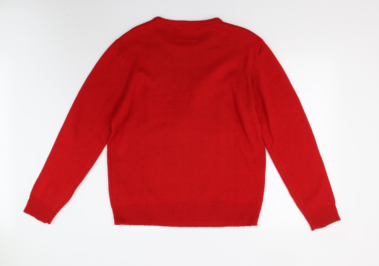 Primark Mens Red  Knit Pullover Jumper Size L  - Christmas