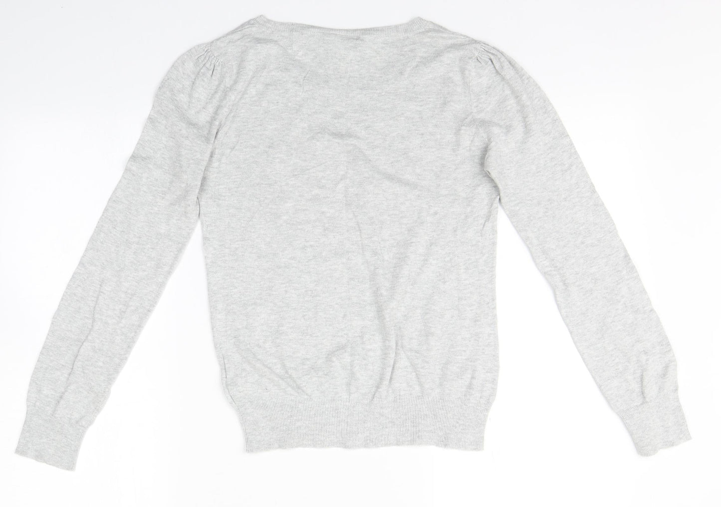 New Look Womens Grey  Knit Pullover Sweatshirt Size 12  - sequin