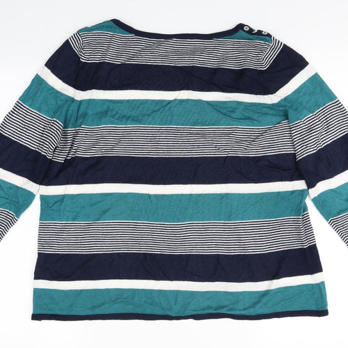 love knitwear Womens Multicoloured Striped Knit Pullover Jumper Size 14