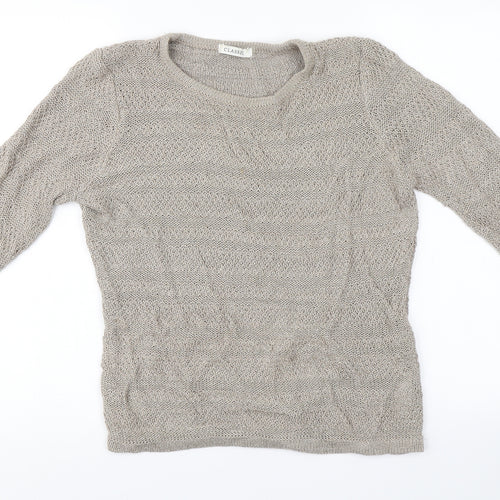 Classic Womens Gold  Knit Pullover Jumper Size 14