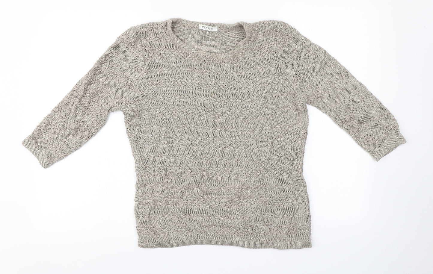 Classic Womens Gold  Knit Pullover Jumper Size 14