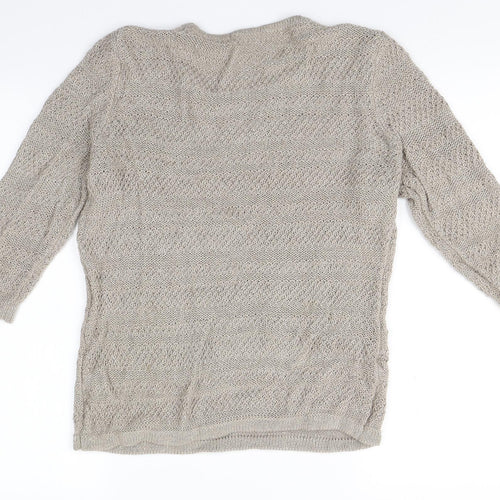 Classic Womens Gold  Knit Pullover Jumper Size 14