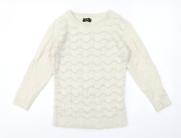 Klass Womens Ivory Pullover Jumper Size S