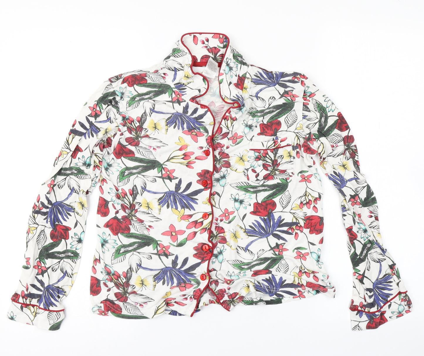Tabitha Webb Womens White Floral  Top Pyjama Top Size 12