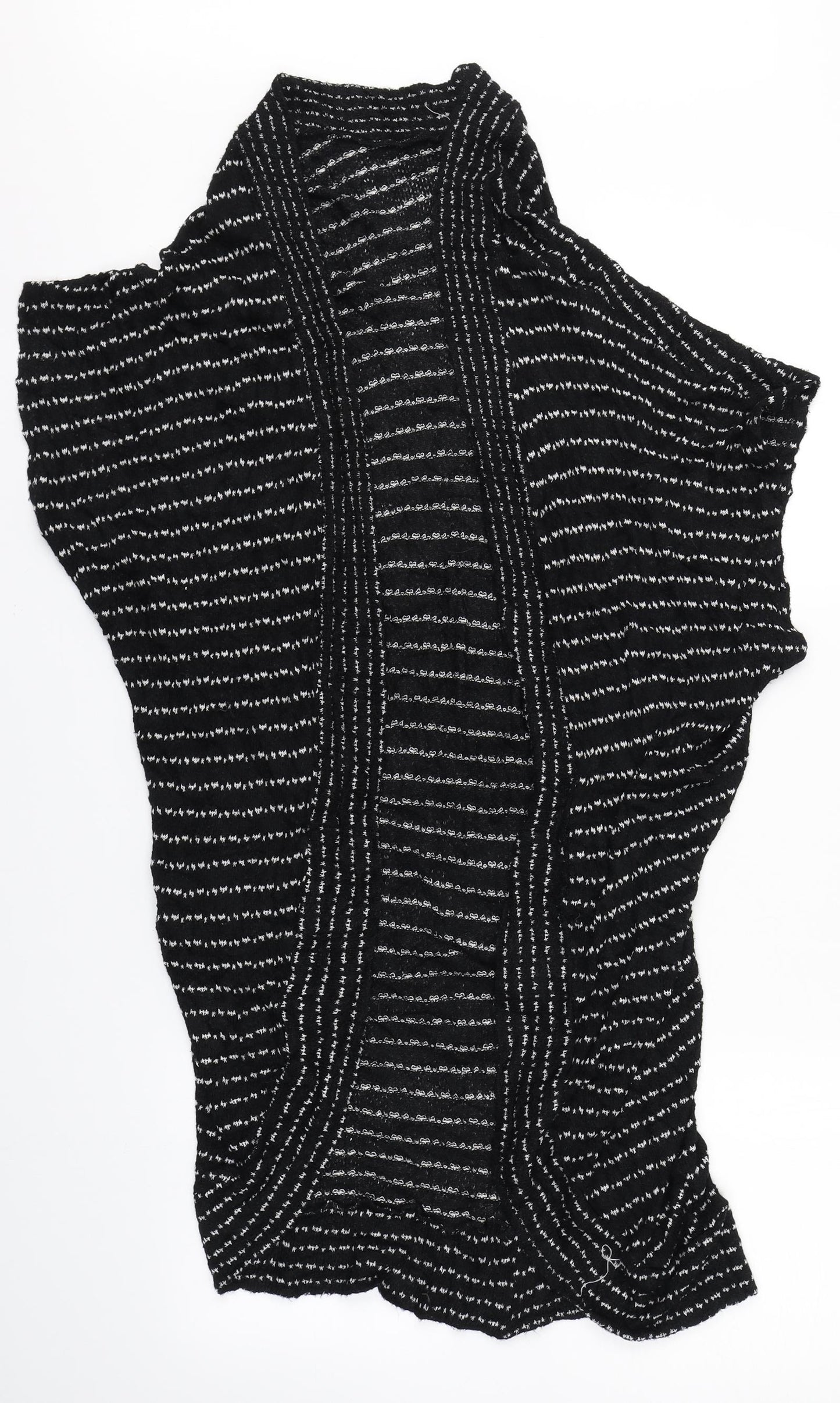 Silence + Noise Womens Black Striped  Cape Jumper Size S