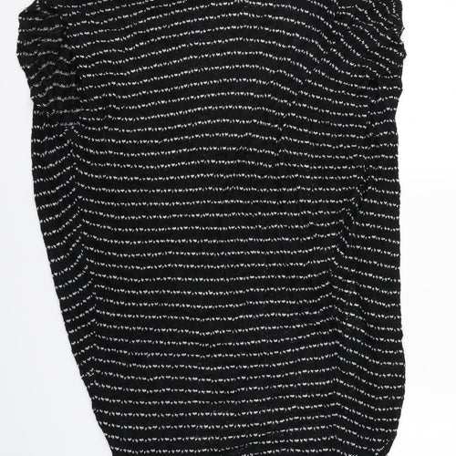 Silence + Noise Womens Black Striped  Cape Jumper Size S