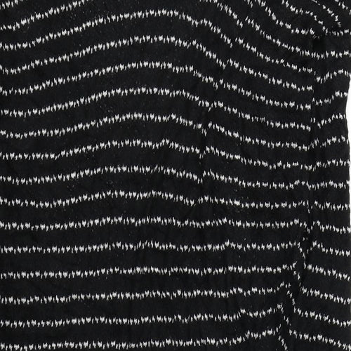 Silence + Noise Womens Black Striped  Cape Jumper Size S