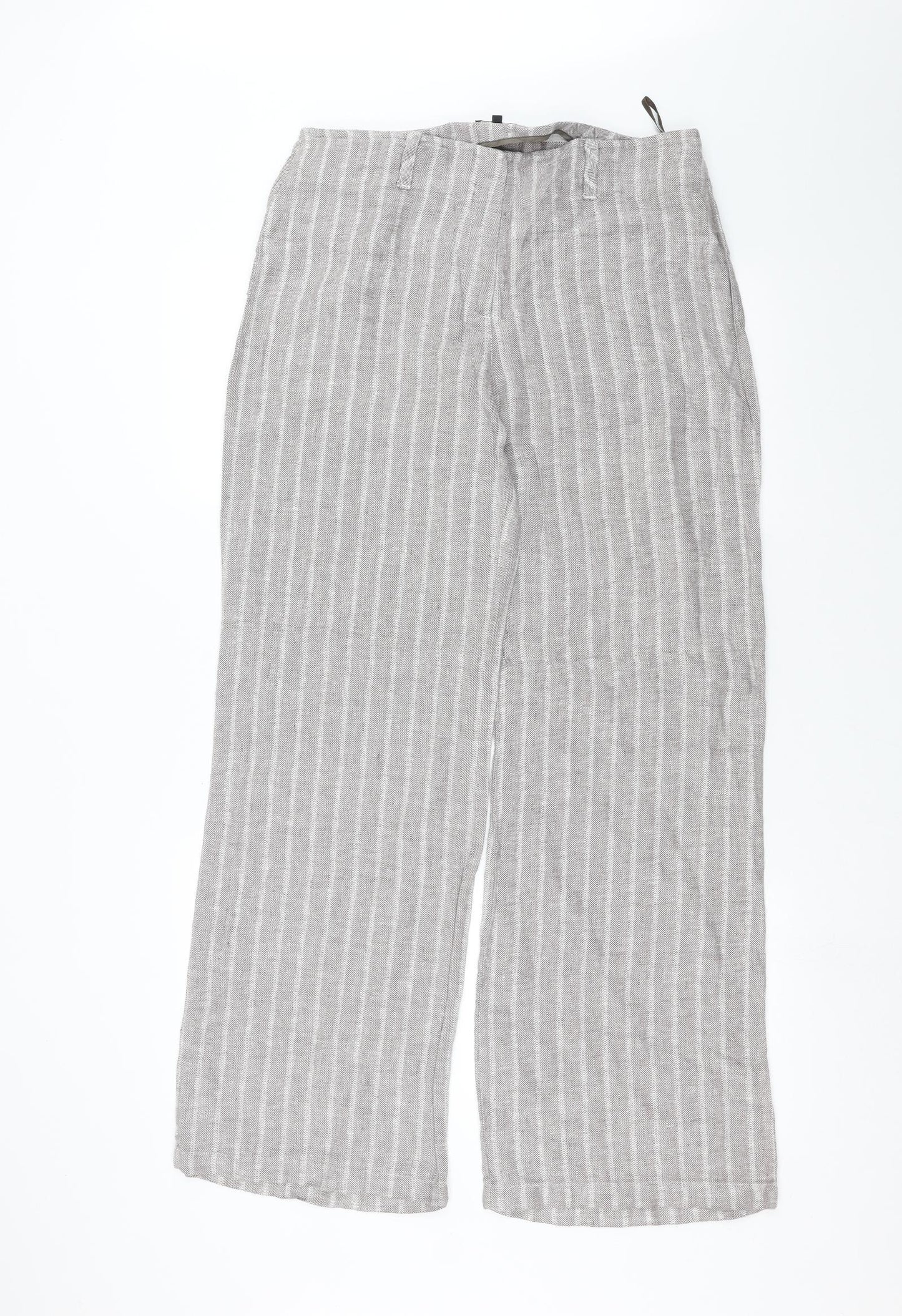 Per Una Womens Brown Striped  Trousers  Size 14 L28 in