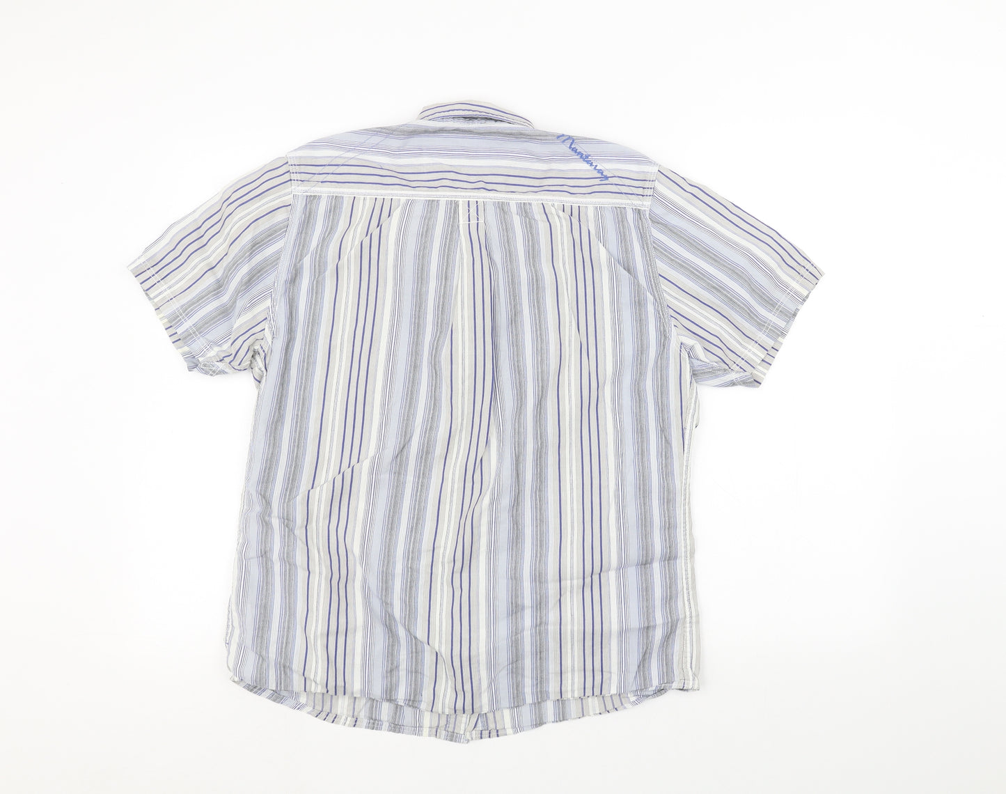 MANTARAY PRODUCTS Mens White Striped   Dress Shirt Size S