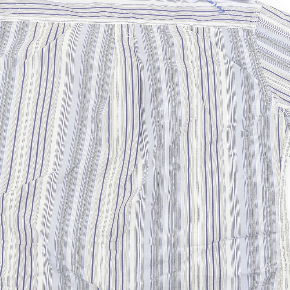 MANTARAY PRODUCTS Mens White Striped   Dress Shirt Size S