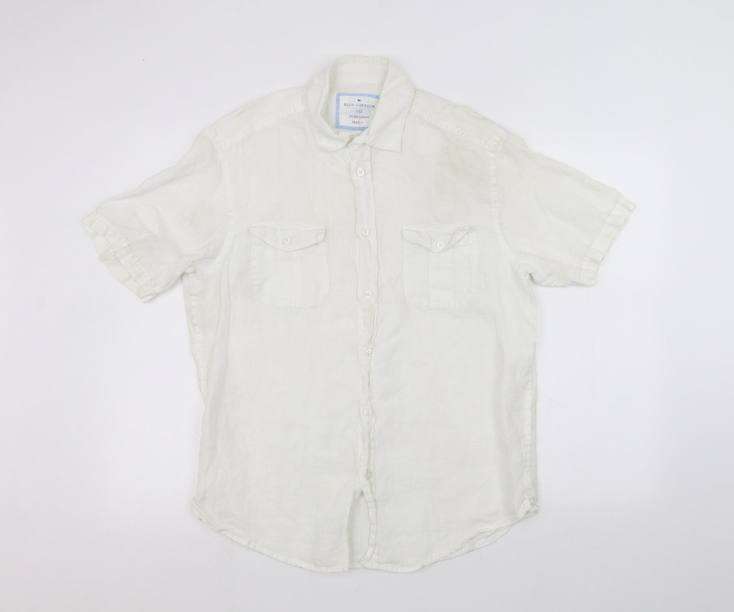 Marks and Spencer Mens White    Dress Shirt Size S