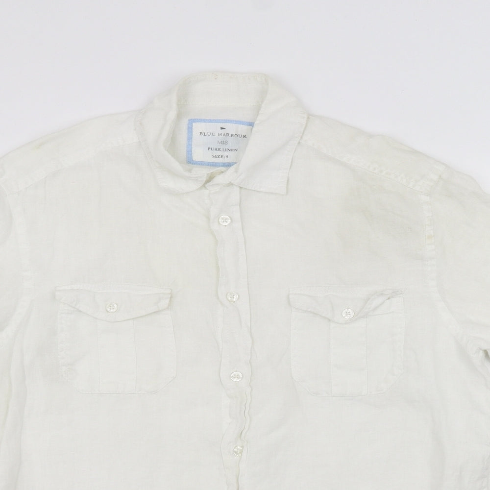 Marks and Spencer Mens White    Dress Shirt Size S