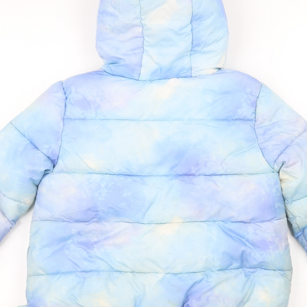 Disney Girls Blue   Parka Coat Size 6-7 Years  - frozen