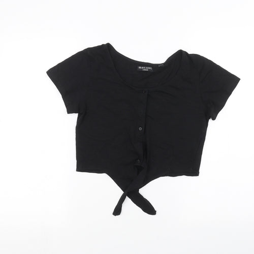 Brave Soul Womens Black   Basic Blouse Size 8