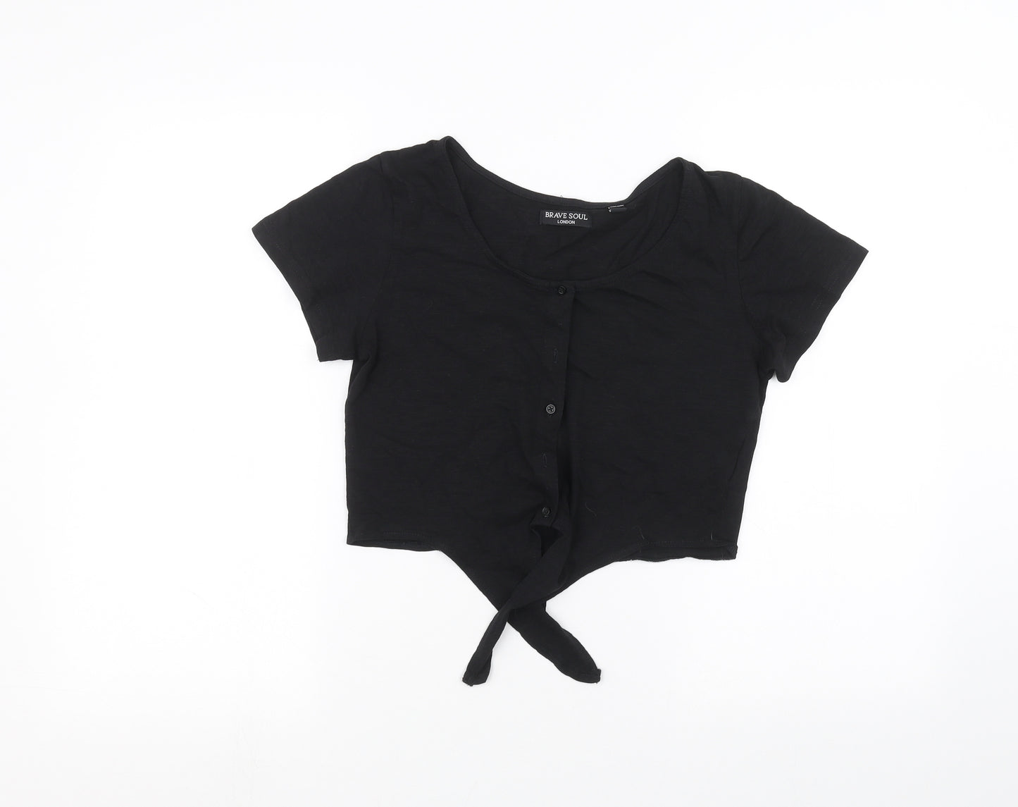 Brave Soul Womens Black   Basic Blouse Size 8