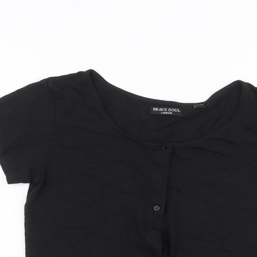 Brave Soul Womens Black   Basic Blouse Size 8