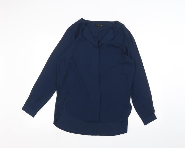 Selected Femme Womens Blue Basic Button-Up Size 6
