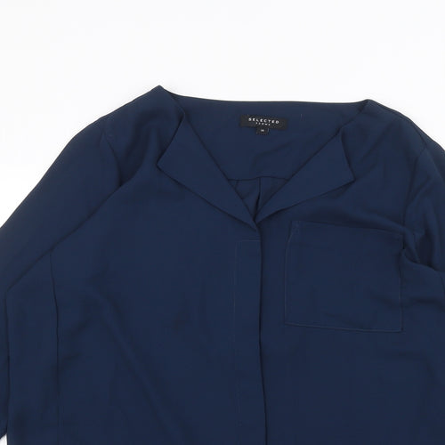 Selected Femme Womens Blue   Basic Button-Up Size 6