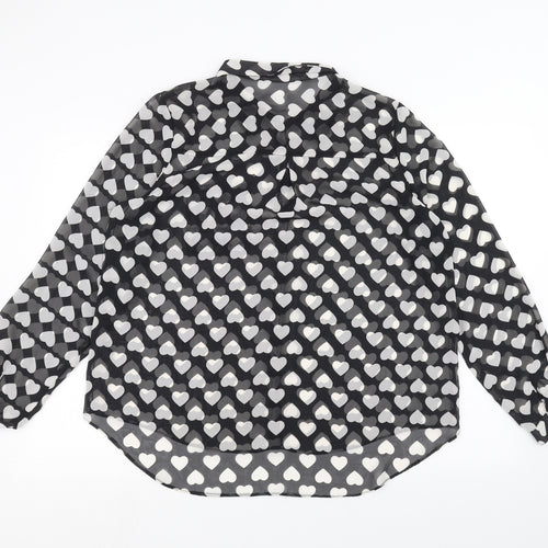 George Womens Black Polka Dot  Basic Button-Up Size 16