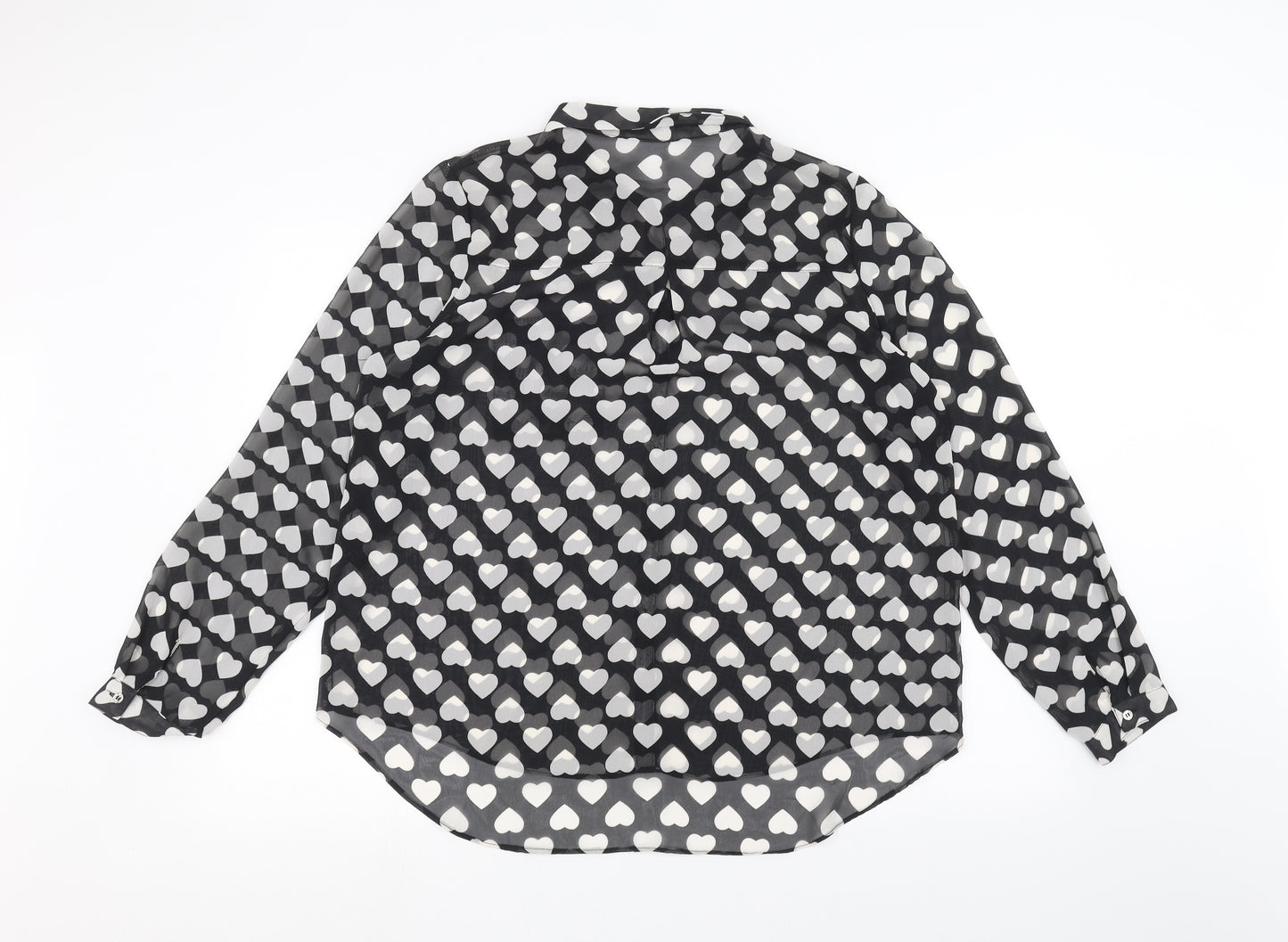 George Womens Black Polka Dot  Basic Button-Up Size 16